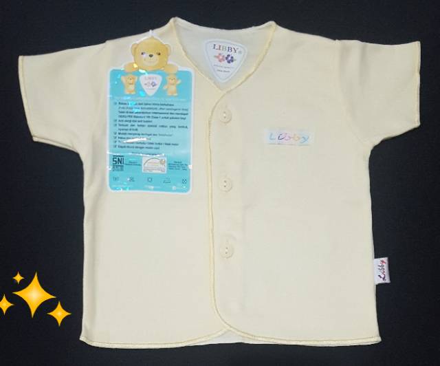 Libby Baju Pendek NB Polos Putih / Warna / Baju Bayi (0-3) Pendek Polos Warna