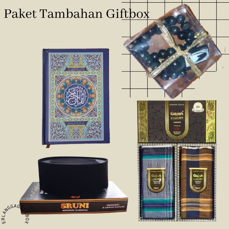 ISI TAMBAHAN KADO COWOK MUSLIM / GIFT BOX MURAH / HAMPERS / PAKET IBADAH / AL-QURAN / SAJADAH / PECI