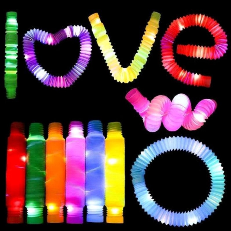 VIRAL Mainan Anak Light Up Pop Tubes pop Pipes / Mainan Lampu stick Pipa selang Fidget Toy