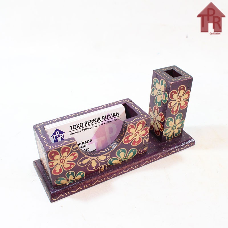 Kayu Batik - Tempat Pensil dan Kartu Nama