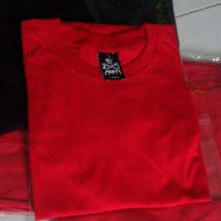  Kaos  polos  lengan pendek cotton combed 30s merah  cabe  100 
