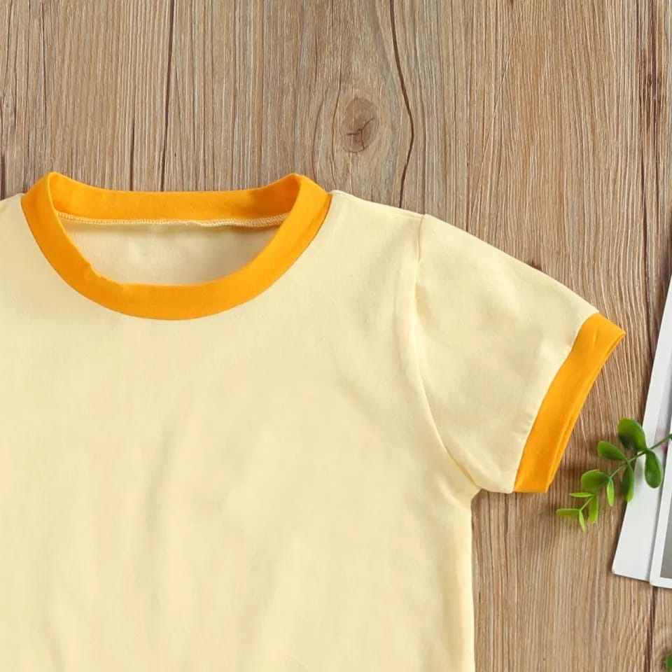 Zalfa Setelan Kaos Anak Perempuan dan Laki Laki Usia  5 - 6 Tahun All Size Kode KHS 23