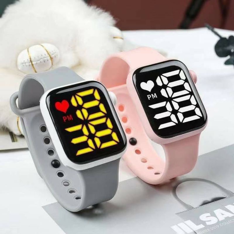 Jam Tangan LED Digital Pria Wanita Rubber Electronic Fashion Couple Anak Remaja Import Premium Murah