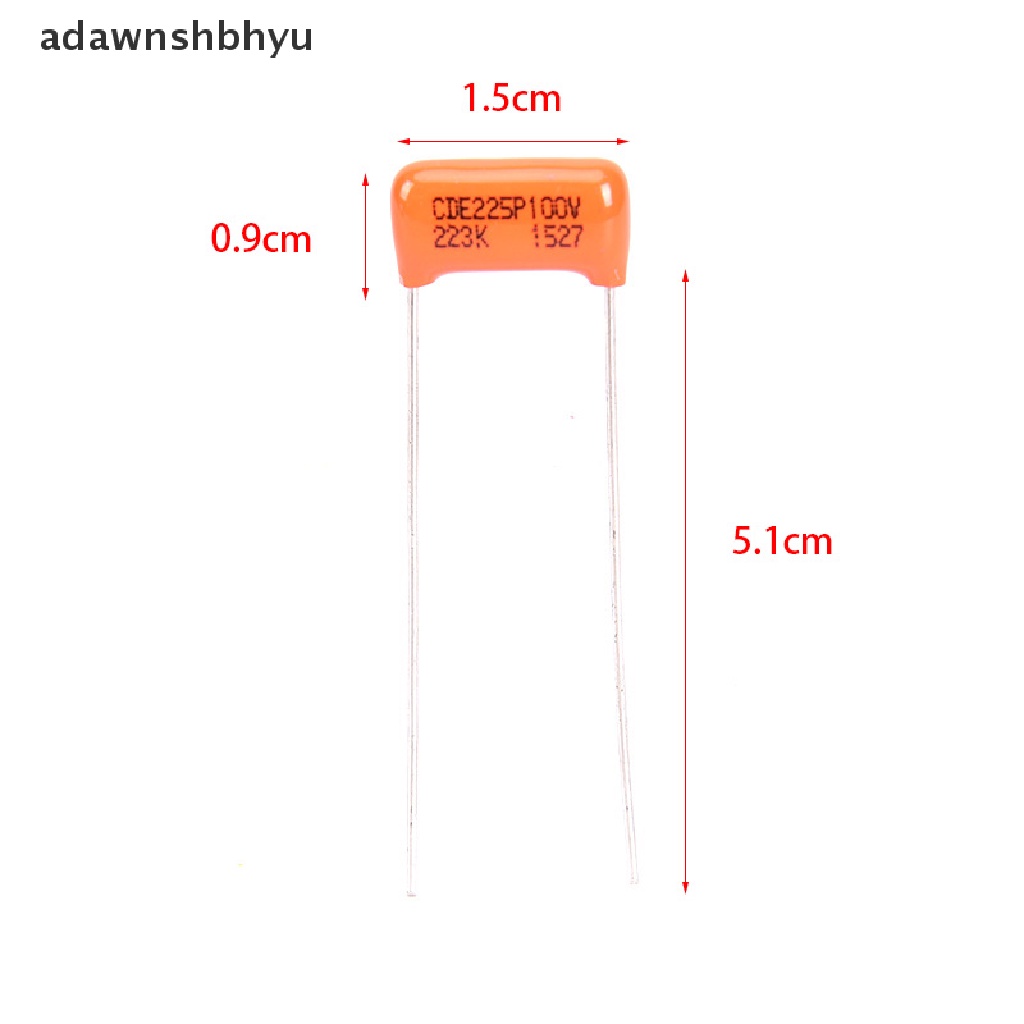 Adawnshbhyu 1pc Kapasitor CDE225P 223K 0.022UF 100V Untuk Gitar Elektrik Bass Cap