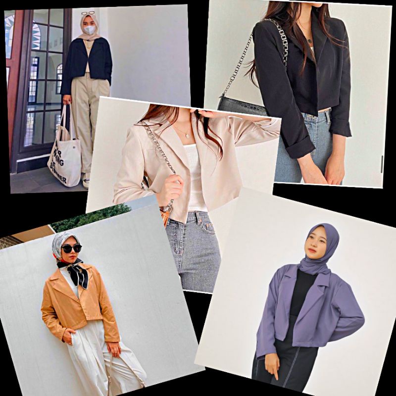 OUTER WANITA CROP MINIMALIS