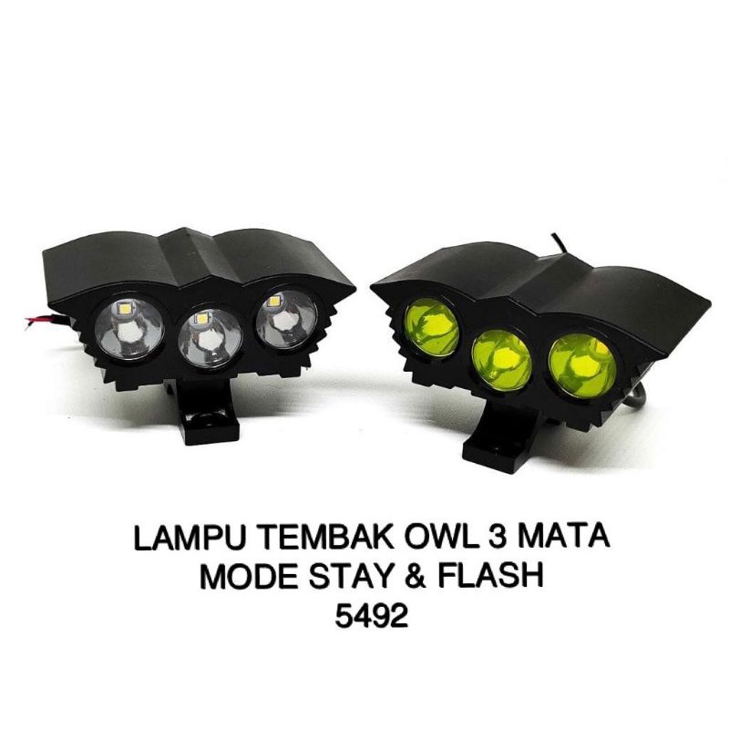 LAMPU TEMBAK SOROT OWL 3 MATA LED 12V 3 MODE / LAMPU TEMBAK 3 MODE LED 3 MATA SUPER TERANG