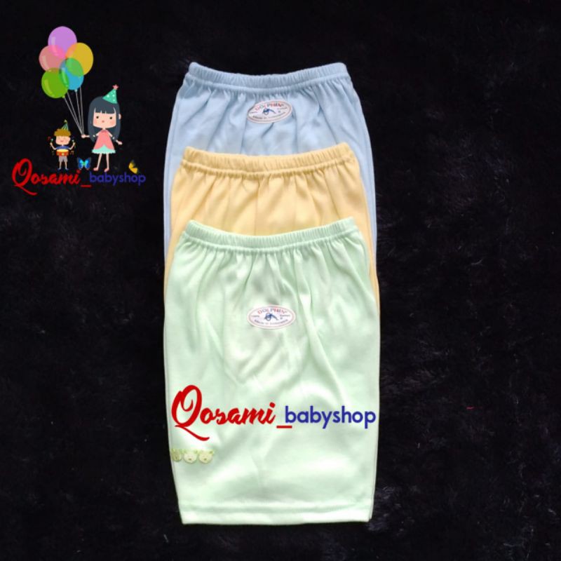 DOLPHIN  3 pcs Celana Pendek 3/4 Bayi Polos Uk M, L, SNI