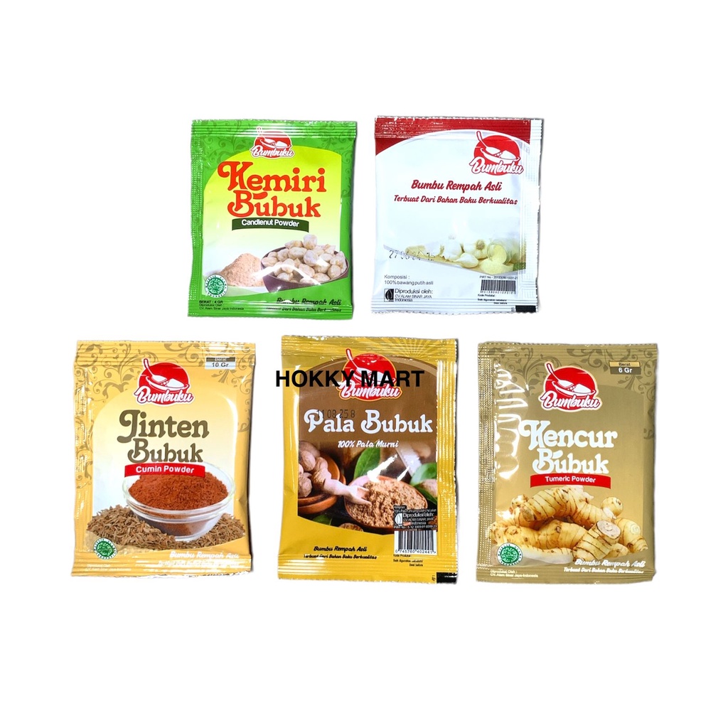 

( HOKKY) BUMBUKU Bumbu Bubuk Bawang Putih Kemiri Jinten Pala All Varian