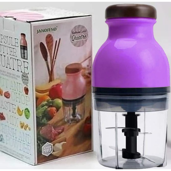 BLENDER PORTABLE CAPSULE CUTTER QUATRE ORIGINAL /  KAPSUL PENGGILING DAGING / BLENDER JUMBO-CAPSULE UNGU 4P