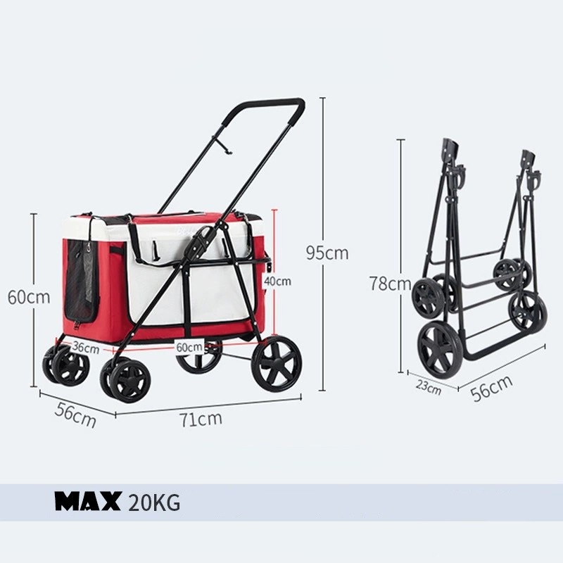 Stroller Bello BL09 Pet 4 Roda Max 20kg Stroller Untuk Anjing dan Kucing