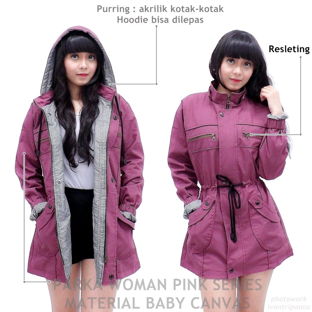 JAKET PARKA WANITA BIG SIZE BAGIAN HOODIE BISA DILEPAS DAN BOLAK BALIK-7