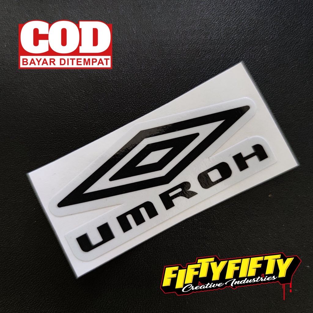 Stiker Print Cut PLESETAN UMBRO UMROH Stiker Printing Laminasi Glossy Tahan Air Stiker Motor Mobil Helm Sudah Membentuk Pola Desain