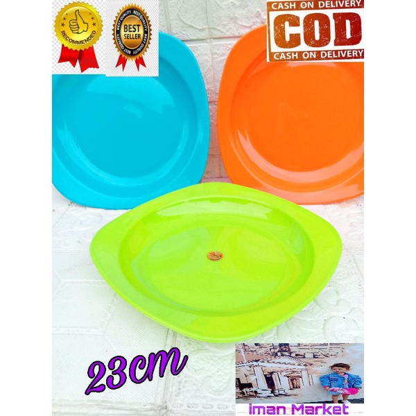 Piring Kotak Besar 23cm Plastik / Piring Makan Murah / Piring Makan Kotak Tebal