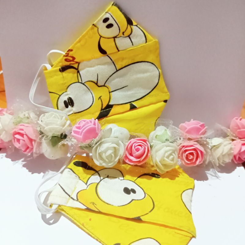 MASKER 3D ANAK BEE /MASKER 3 DIMENSI ANAK /MASKER ANAK
