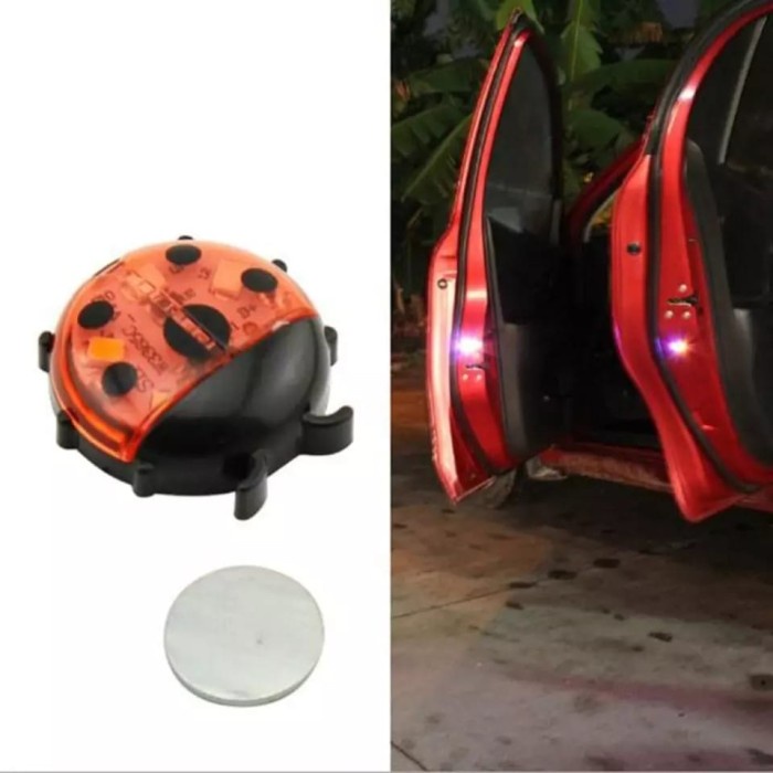 Car Warning LED Lady Bug Door Lampu Flash Kedip Peringatan Buka Pintu Mobil Safety