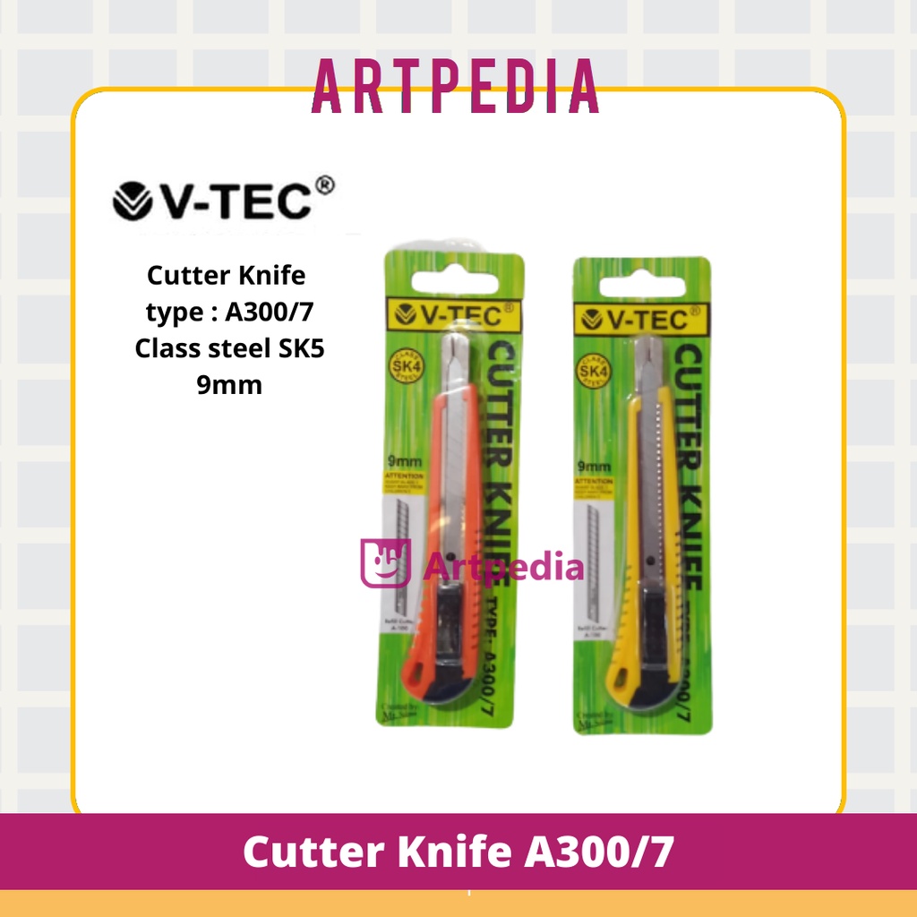 

V-TEC Cutter Knife A300/7 cutter kecil 9mm A-300/7