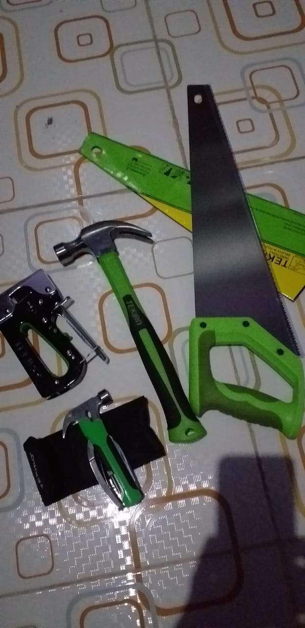 Gergaji Tangan 18 Inch Gagang Tpr 2 Mata Tekiro Geraji Kayu 18 Hand Saw Handsaw Karet 20 Mata Besi