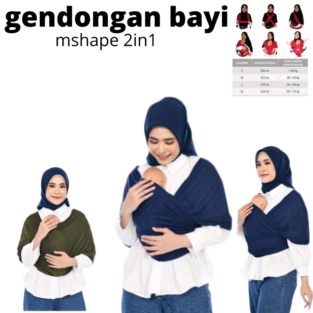 GENDONGAN BAYI NAGITA SLAVINA M SHAPE 2IN1