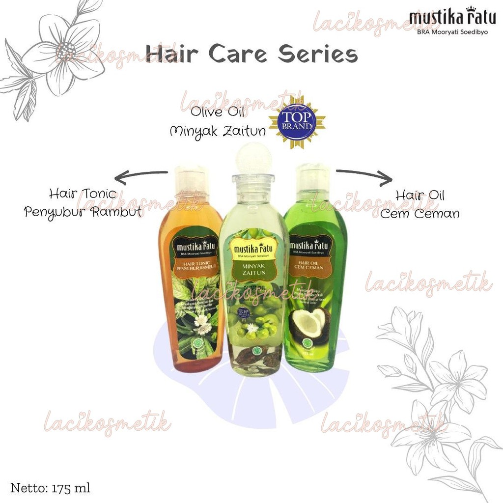 ✨LACIKOSME✨ MUSTIKA RATU HAIR CARE - MINYAK ZAITUN SHAMPOO HAIR TONIC CEMCEMAN