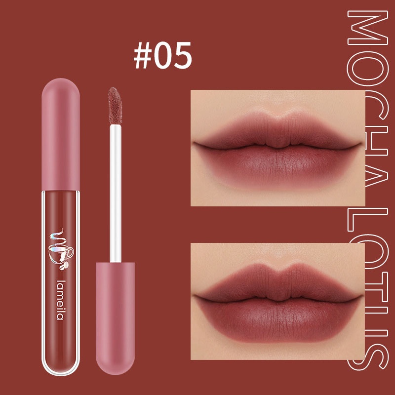 Lameila Lip Glaze Waterproof Anti Lengket 6 Warna / Lipstick Lameila Nude Edition Lipcream Matte / Lipstik Cair Lip Gloss Pelembab Bibir / TV-15