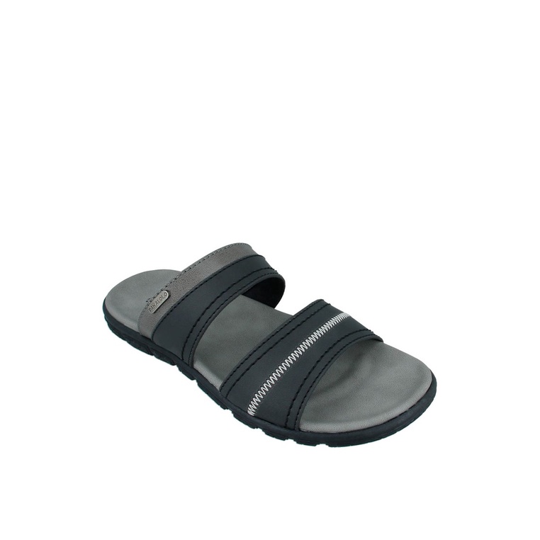 SANDAL SLIDE PAKALOLO PRIA ORIGINAL CASUAL KULIT ASLI HITAM PB48