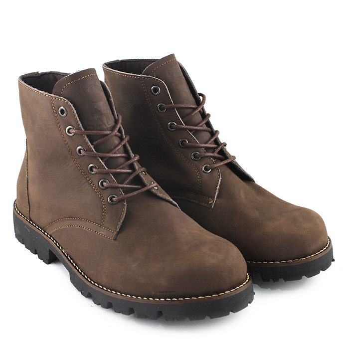 Sauqi Footwear - NEW Gantleman Sepatu Boots Safety Pria Kulit Asli Coklat