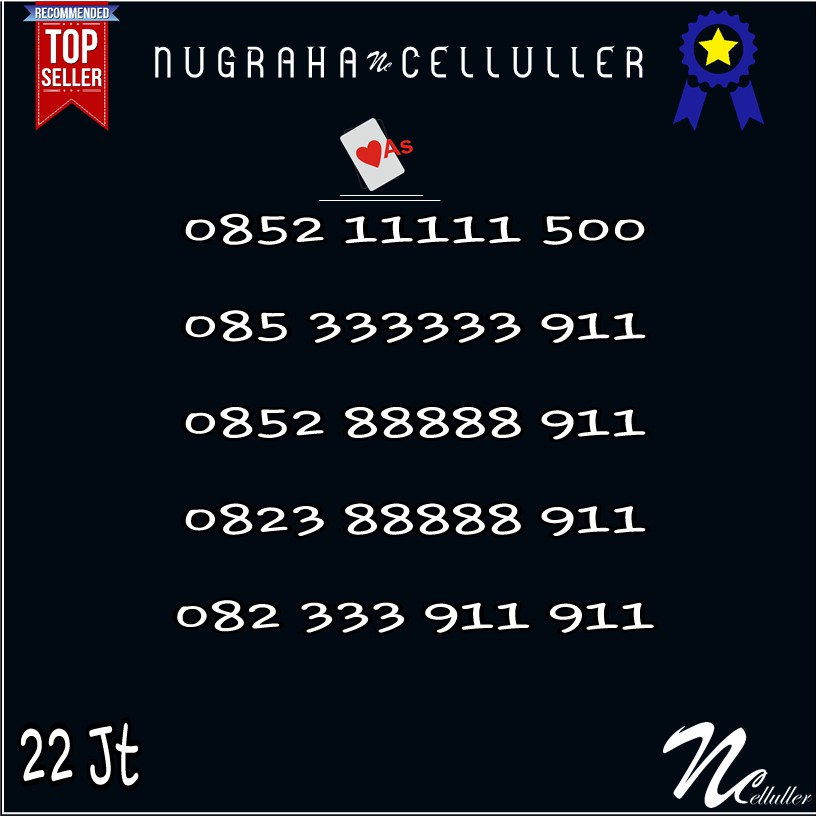 Nomor Cantik Kartu As Kembar Triple Panca 11111 88888