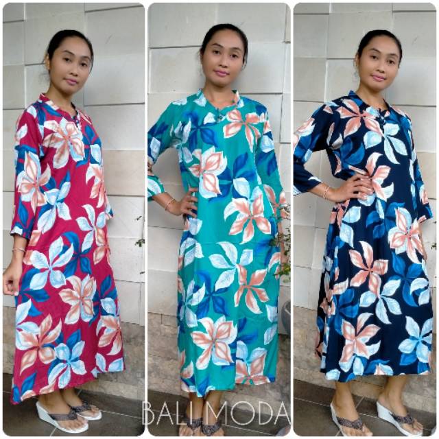 Daster muslim jumbo lengan panjang-Daster baju tidur-Daster jumbo-Daster bali-Daster muslimah