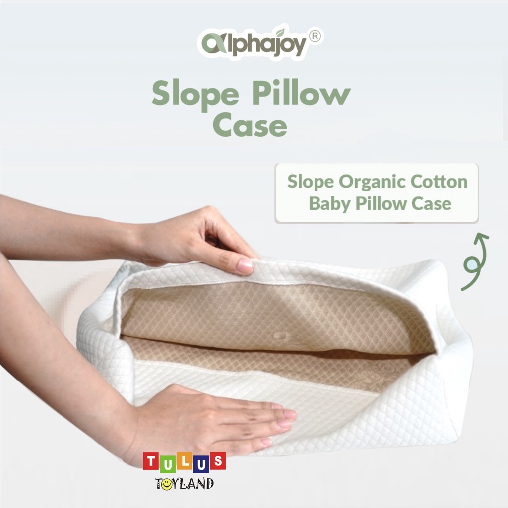 Sarung Bantal Alphajoy SLOPE Pillow Case Bamboo Organic Cotton Premium Jacquard Wedge Pillowcase Anak Bayi anti alergi halus lembut