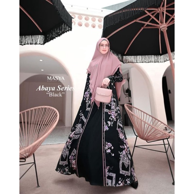 [MADENIA SYARI_MASYA] GAMIS SYARI TERBARU / DRESS SET PRINTING " ABAYA SET " BY MASYA