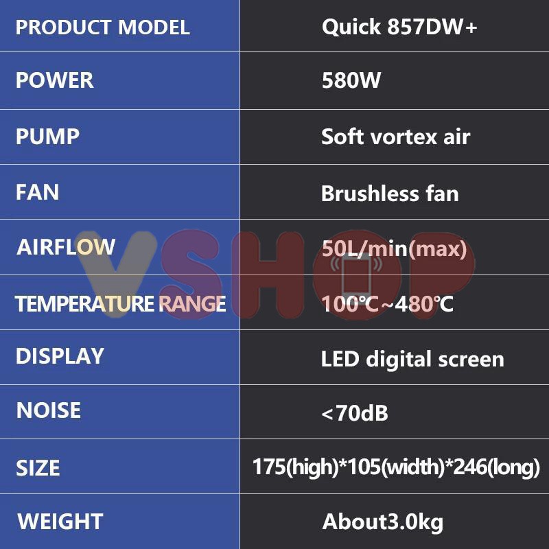 SOLDER UAP QUICK - BLOWER QUICK 857DW+ BLOWER UAP QUICK 857DW+