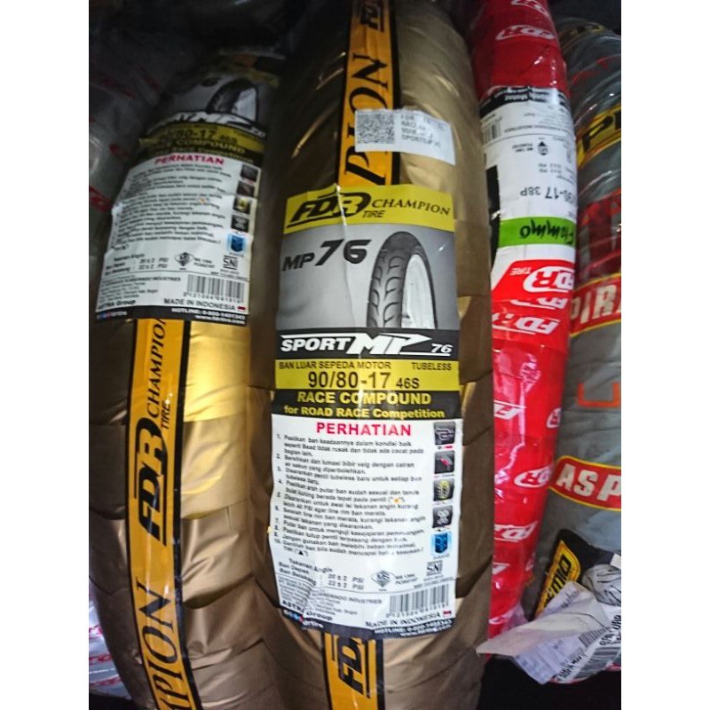FDR Sport MP76 atau MP27 90/80 Ring 17 Ban Motor Balap Race soft compound MP 76 MP 27