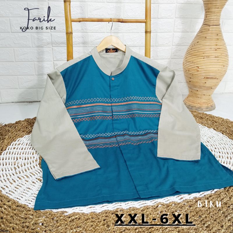 Baju Koko Big Size 3XL 4XL 5XL 6XL Baju Koko Koko Lengan Panjang Pria Dewasa  Koko Super Jumbo Terba