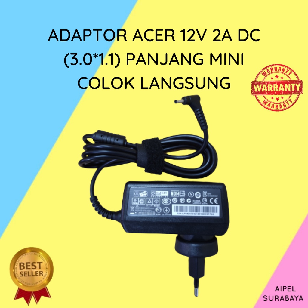 ACER1223011MCL | ADAPTOR ACER 12V 2A DC (3.0*1.1) MINI COLOK LANGSUNG