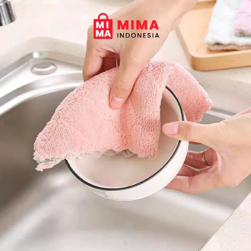 MIMA H06 Kain Lap Bahan Microfiber Daya Serap Tinggi Menyerap Air Serbet Debu Cuci Piring Gelas Dapu