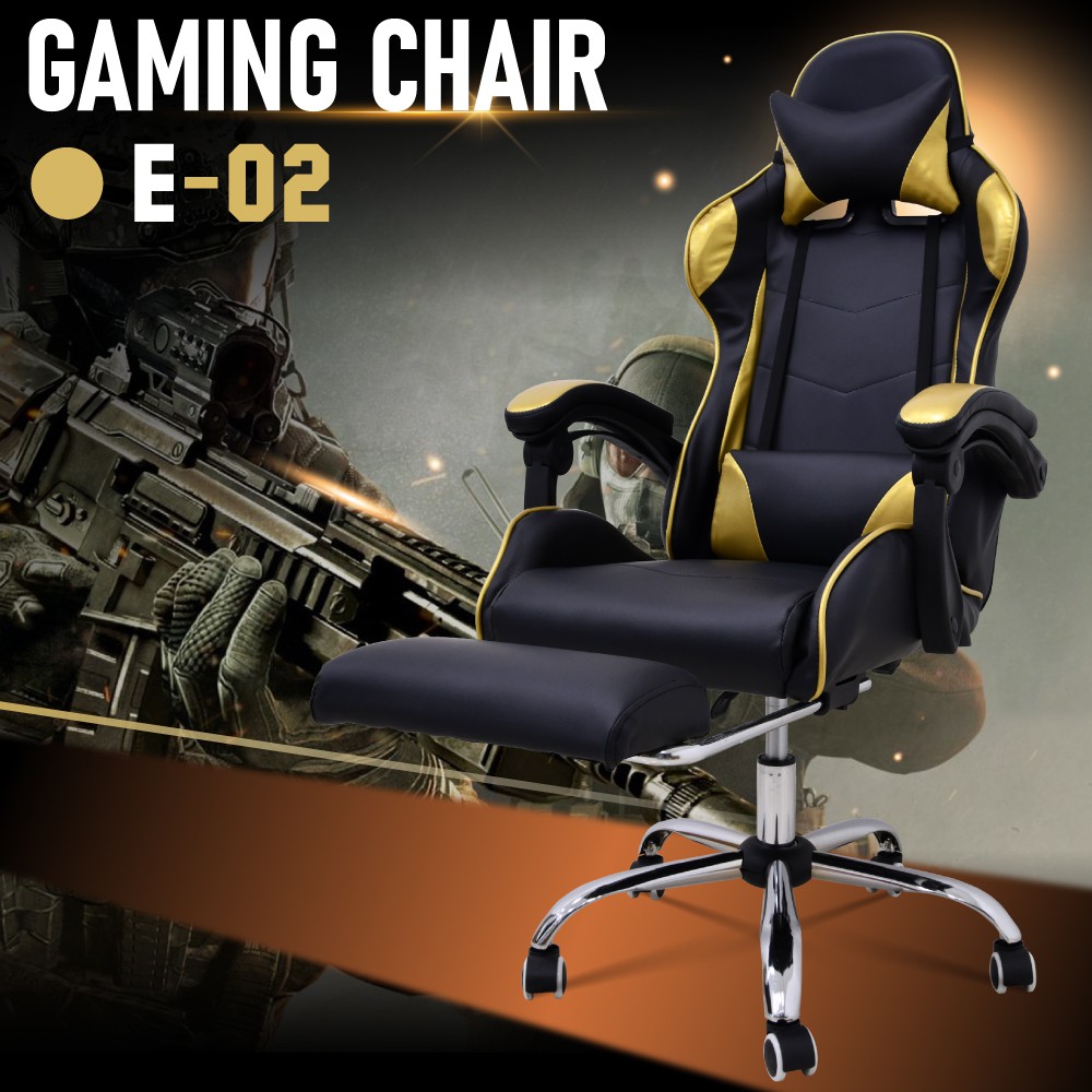 B G Kursi Gaming Gaming Chair Premium Quality Gaming Chair Kursi Gaming Murah E 02 Plus Gold Shopee Indonesia