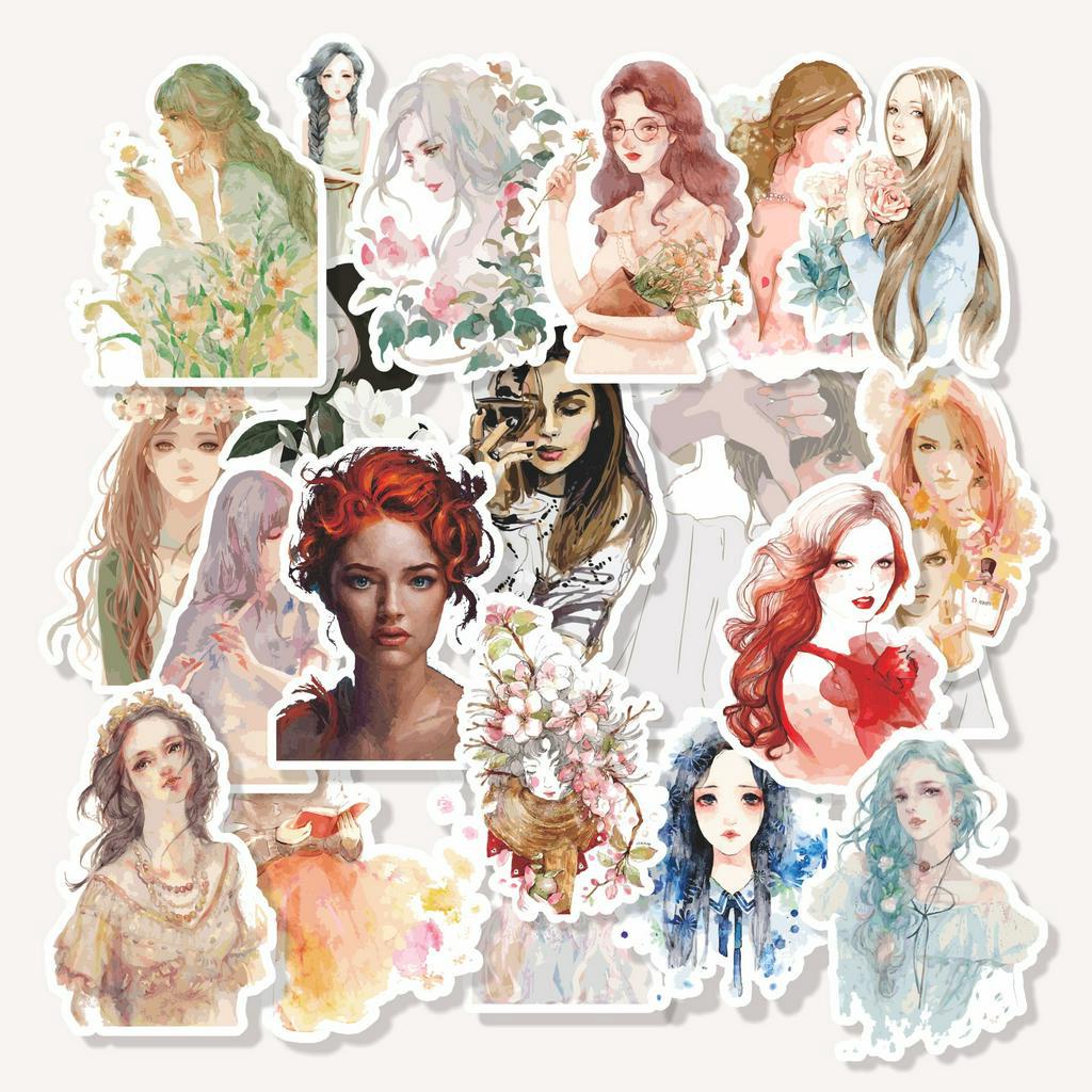 

(50pcs)/cetak stiker murahh Random stiker aesthetic murah tema AESTHETIC GIRL