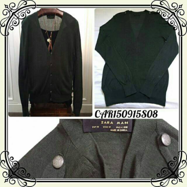 “Zara Man” Dark Army Green Boyfriend Cardigan size M