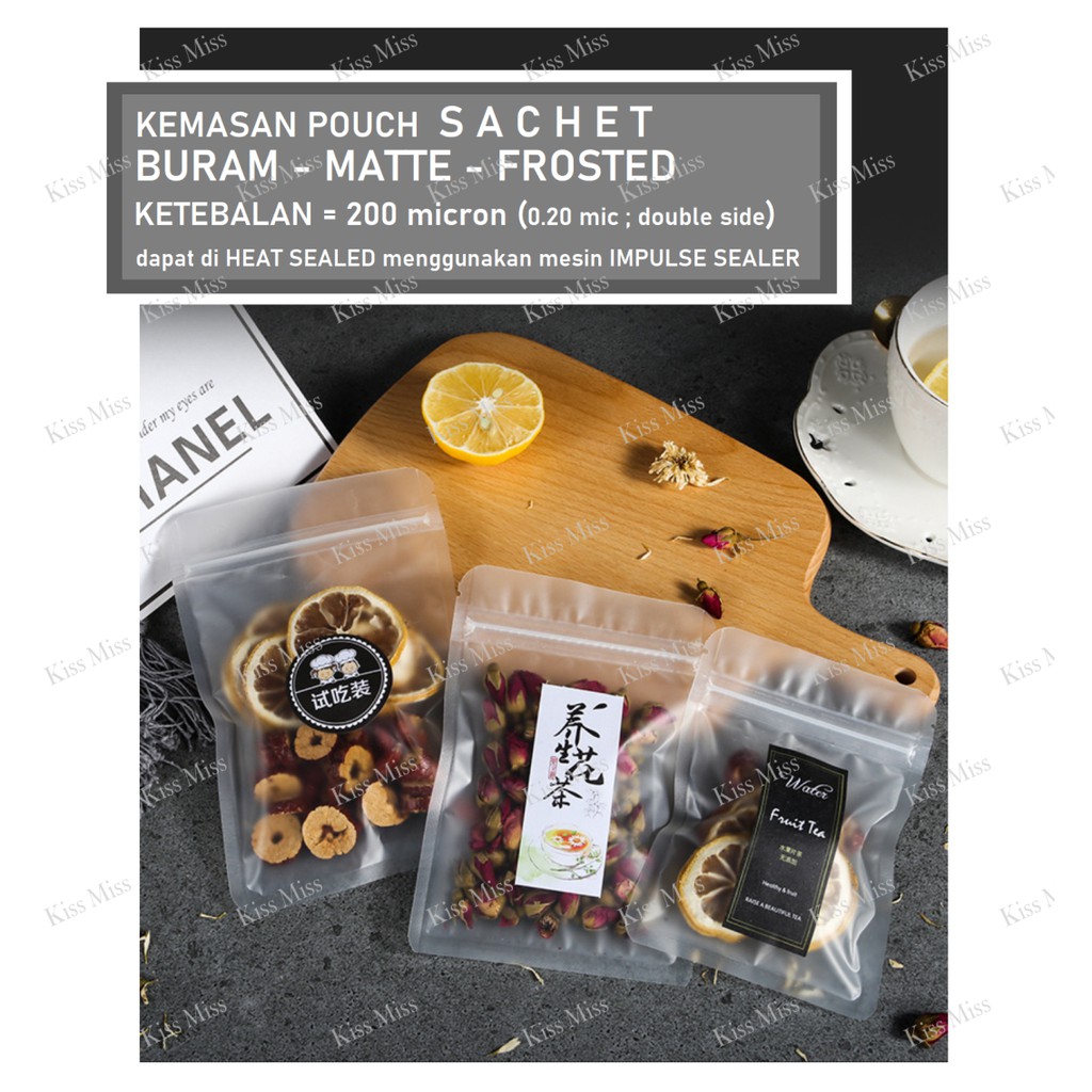 SACHET BURAM POUCH - 18x26cm - ziplock - Plastik Klip - Kemasan Kantong Cookies - Bubuk - Buah