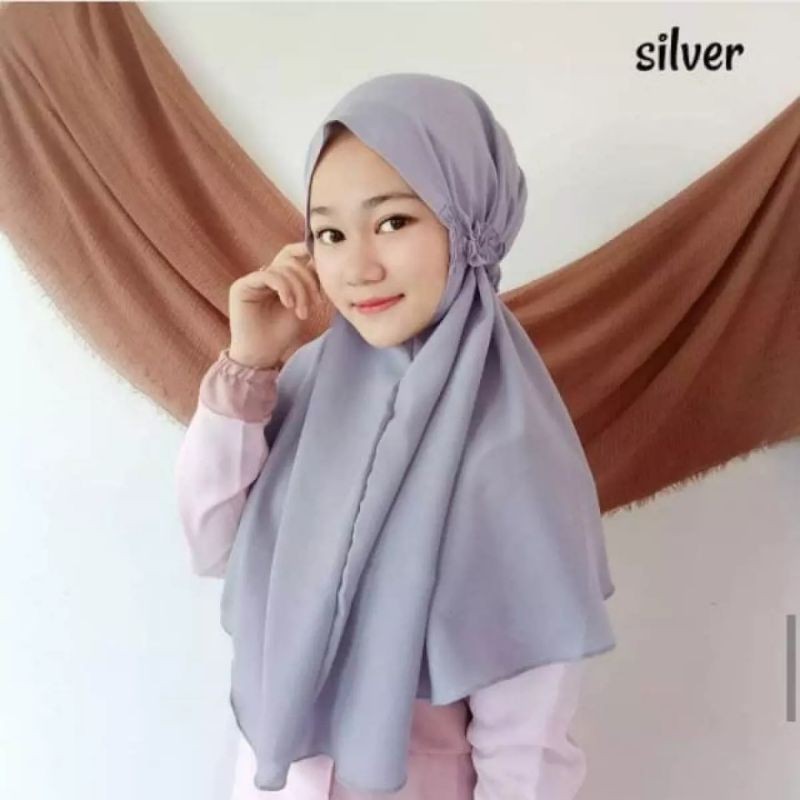 Hijab Bergo Tali Kriwil Instan Premium Diamond Strech