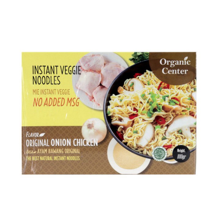 Organic Center Mie Instan Ayam Bawang 100gr Non MSG - Veggie Noodle