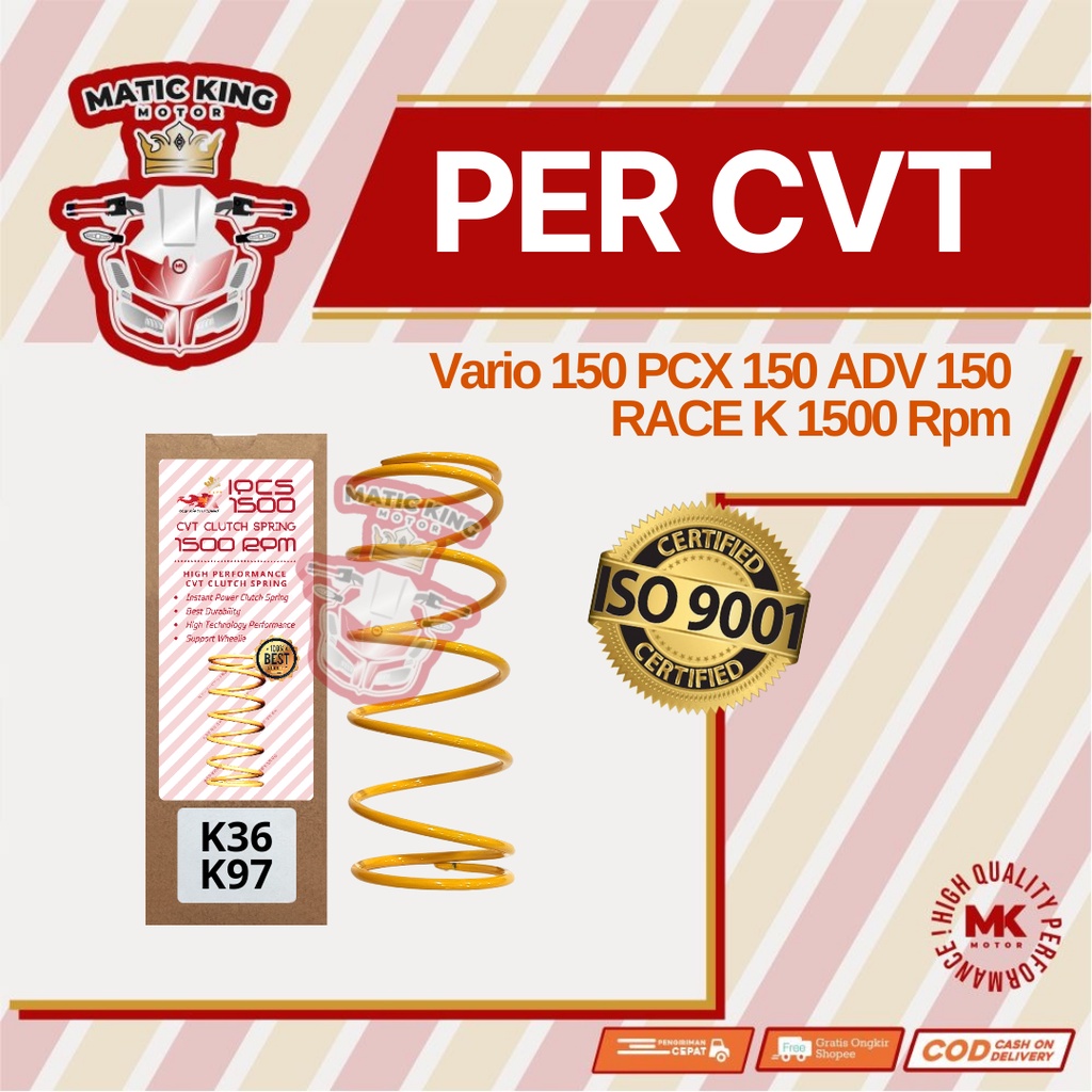 Per CVT Puli Pully Racing K36 K97 Vario PCX 125 150 160 ESP NEW LED  Race K 1500 rpm