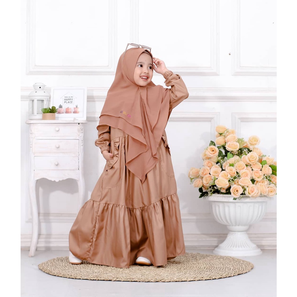 Grosir Gamis Anak Perempuan 3-5tahun 3tahun 4tahun 5tahun LECETIA