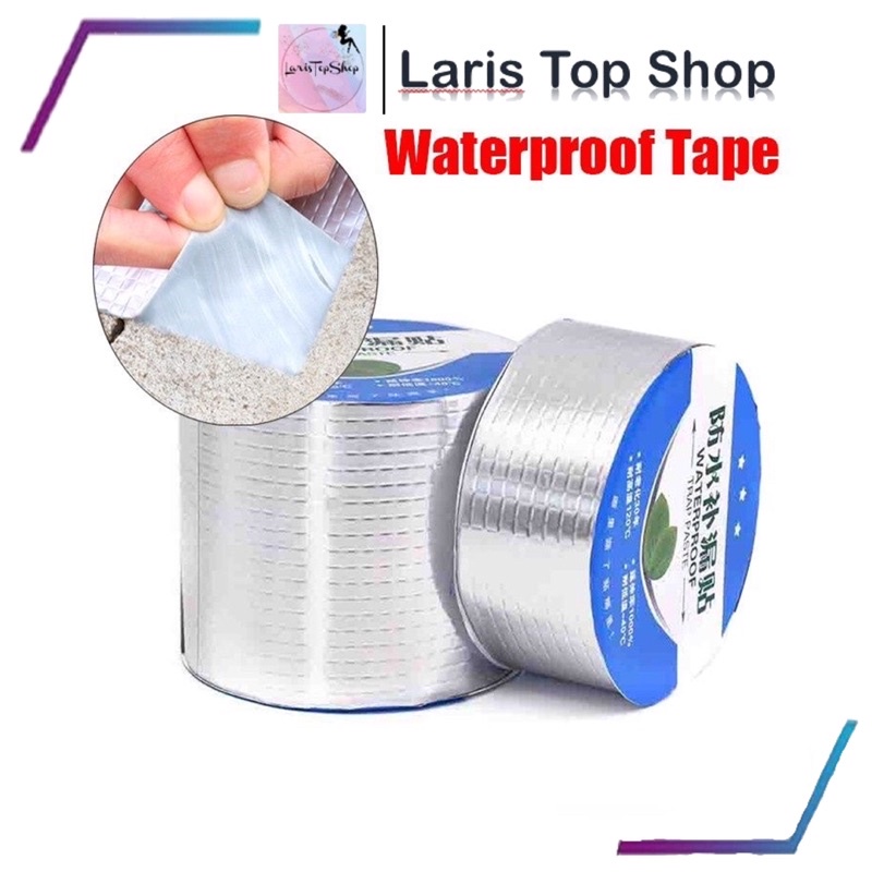 Lakban Anti Bocor Aluminium Foil Butyl Waterproof Flex Tape Lem Anti Bocor (5cm X 5cm) (5cm X 3cm) / Lakban Anti Bocor Anti Air / Pelapis Anti Bocor / Lem Asbes Atap Bocor