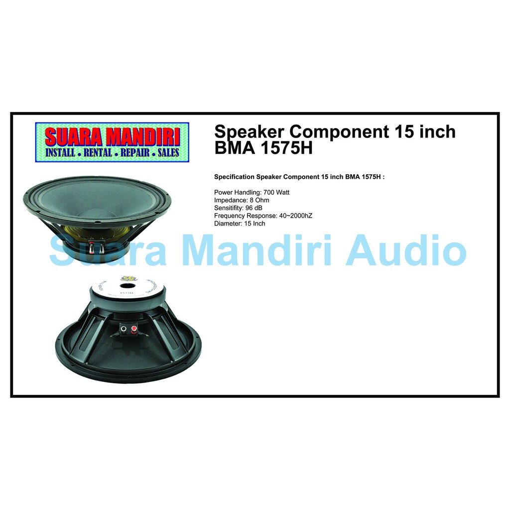 Component Speaker BMA 1575H (Speaker Komponen 15 Inch)