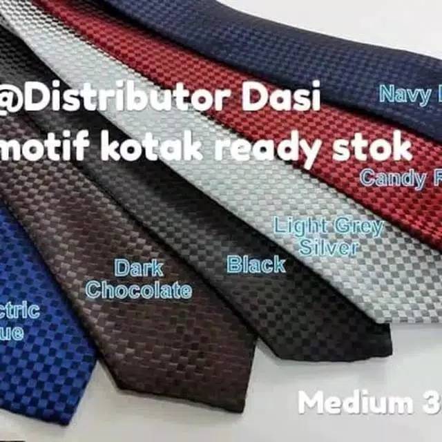 Dasi pria import motif kotak dua warna distributor dasi