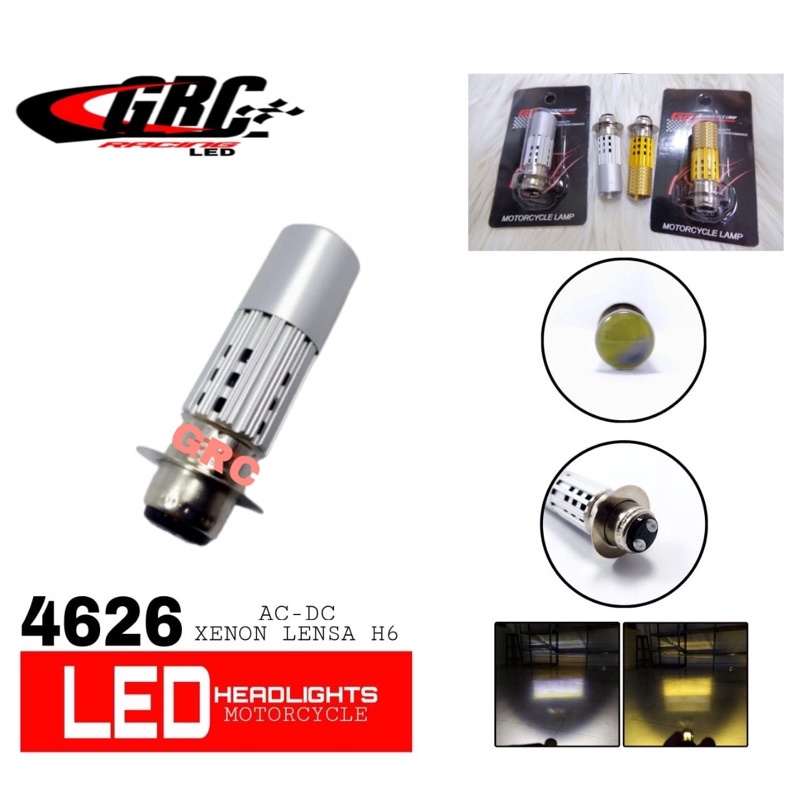 lampu depan motor GRC h6 LASER bebek matic hi low 2 mode warna