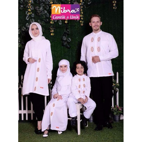 TERBATAS Model Baju Couple Nibras Sarkel 39 Putih ORIGINAL Baju Couple Muslim