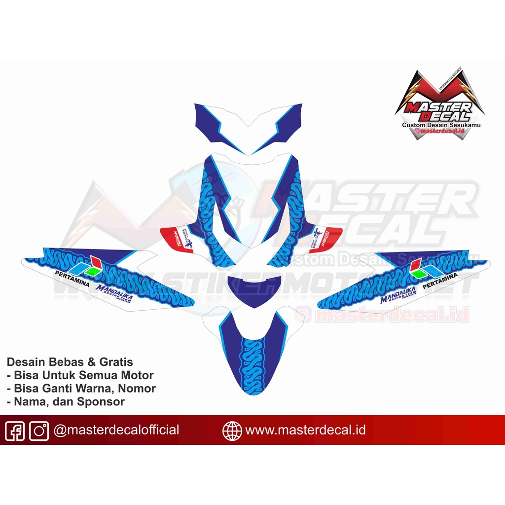 Stiker Decal Motor Beat Karbu Motif MotoGP Mandlka