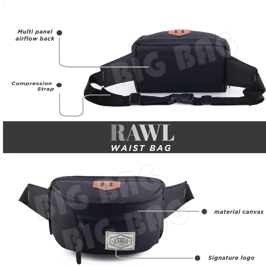 Gear Bag RAWL Port -13072 - Waistbag Kanvas Casual - Tas Selempang Pria Tas Pinggang Groovy